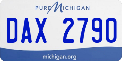 MI license plate DAX2790
