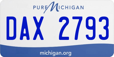 MI license plate DAX2793