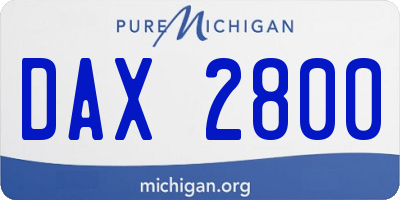 MI license plate DAX2800