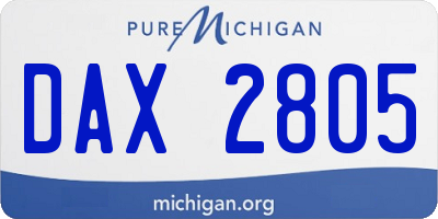 MI license plate DAX2805