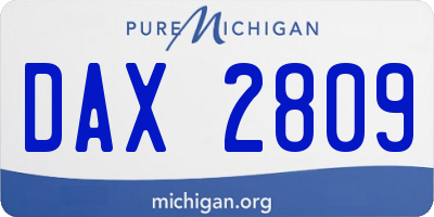 MI license plate DAX2809