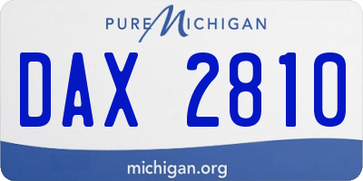 MI license plate DAX2810