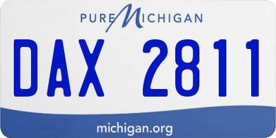 MI license plate DAX2811