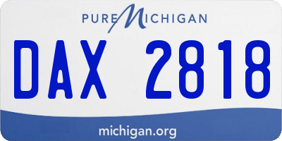 MI license plate DAX2818