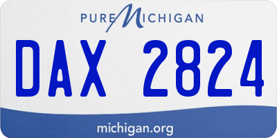 MI license plate DAX2824
