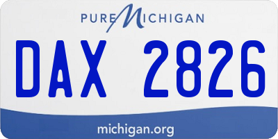 MI license plate DAX2826