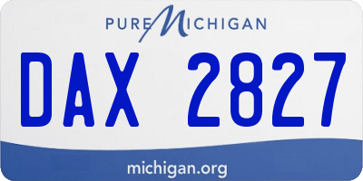 MI license plate DAX2827