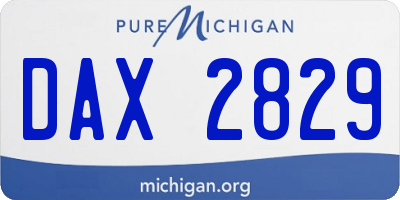MI license plate DAX2829