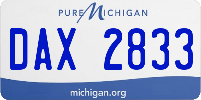 MI license plate DAX2833