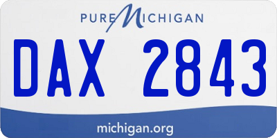 MI license plate DAX2843
