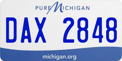 MI license plate DAX2848