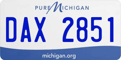 MI license plate DAX2851