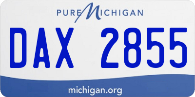 MI license plate DAX2855