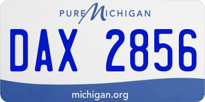 MI license plate DAX2856