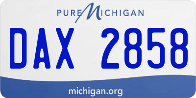 MI license plate DAX2858