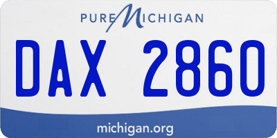 MI license plate DAX2860