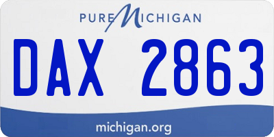 MI license plate DAX2863