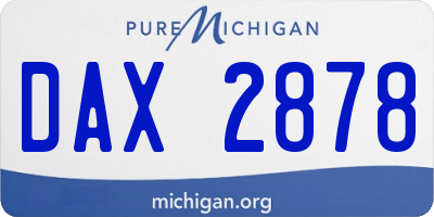 MI license plate DAX2878