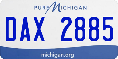 MI license plate DAX2885