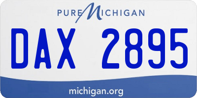 MI license plate DAX2895
