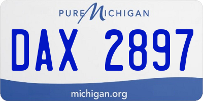 MI license plate DAX2897