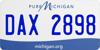 MI license plate DAX2898