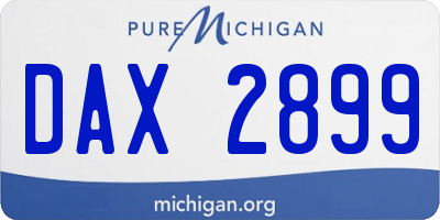 MI license plate DAX2899