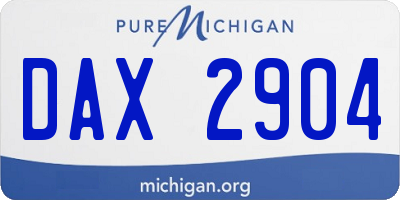 MI license plate DAX2904
