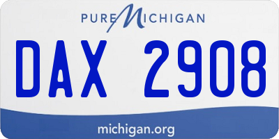 MI license plate DAX2908
