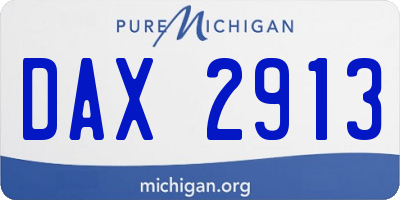 MI license plate DAX2913