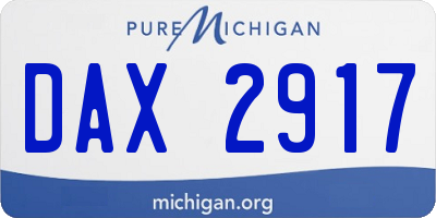 MI license plate DAX2917