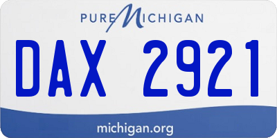 MI license plate DAX2921