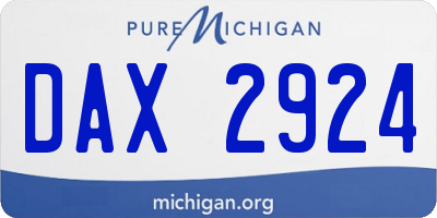 MI license plate DAX2924