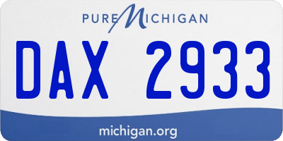 MI license plate DAX2933