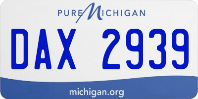 MI license plate DAX2939