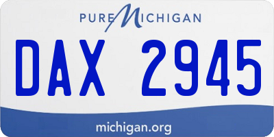 MI license plate DAX2945