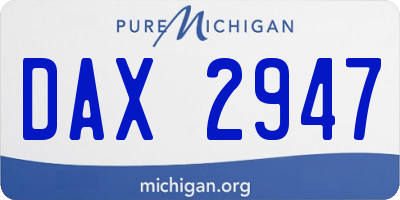 MI license plate DAX2947