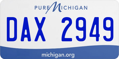MI license plate DAX2949
