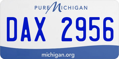 MI license plate DAX2956