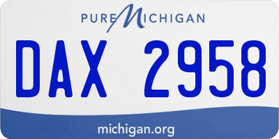 MI license plate DAX2958