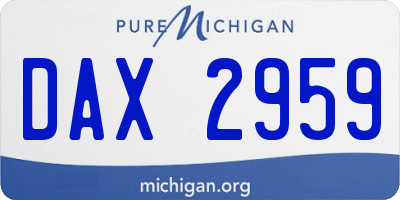 MI license plate DAX2959