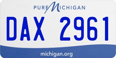 MI license plate DAX2961