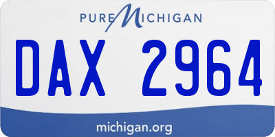 MI license plate DAX2964
