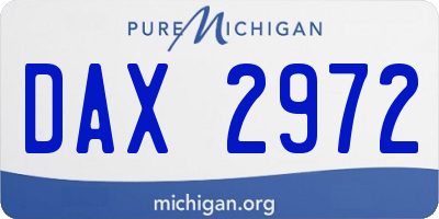 MI license plate DAX2972