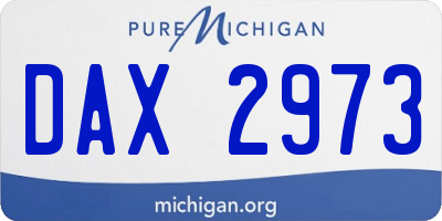 MI license plate DAX2973