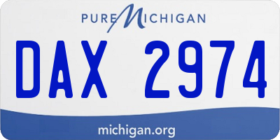 MI license plate DAX2974