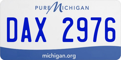 MI license plate DAX2976