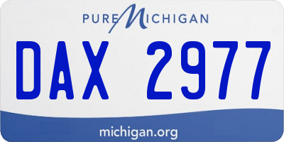 MI license plate DAX2977