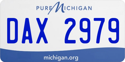 MI license plate DAX2979