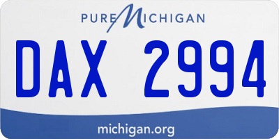 MI license plate DAX2994